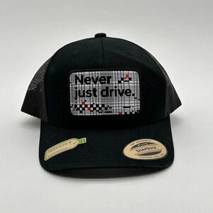 Never Just Drive Trucker Hat Hyundai Snap Back Hat Black
